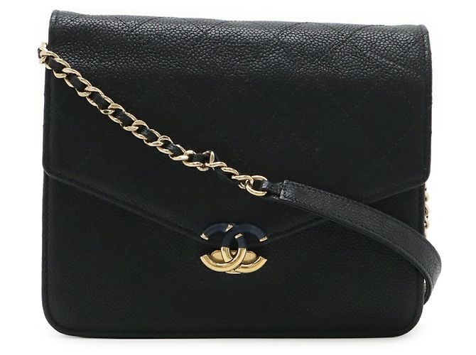 Portafoglio a tracolla Chanel Matelassé Black Chain Nero - vista 2