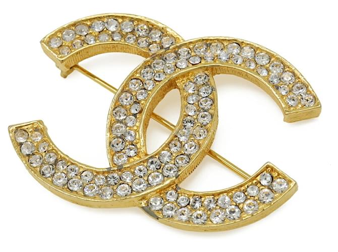 Spilla Chanel Coco Mark Large con strass D'oro - vista 2