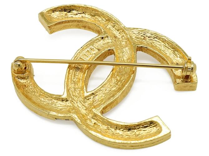 Spilla Chanel Coco Mark Large con strass D'oro - vista 3
