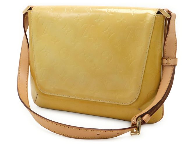 Borsa a tracolla Louis Vuitton Monogram Vernis Thompson Street Beige - vista 3