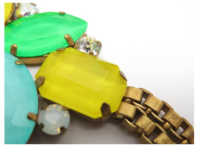 PHILIPPE FERRANDIS CRAVATE NECKLACE COLORED STONES & RHINESTONES GOLD-TONE METAL Golden - view 8