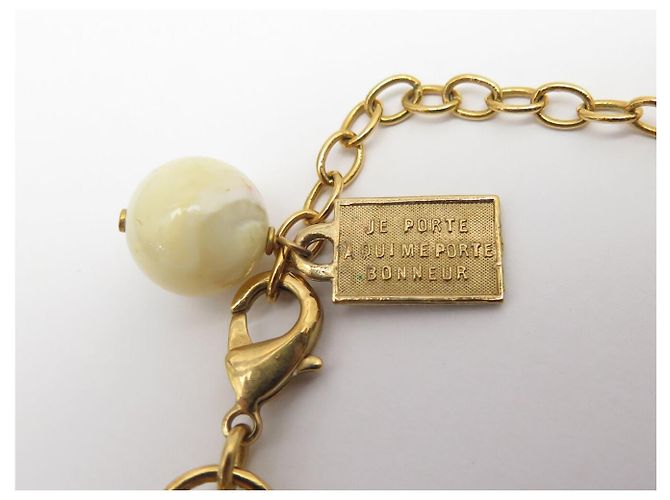 COLLANA PHILIPPE FERRANDIS CHUNKY RAS DEL COLLO CON MAGLIE XXL MADREPERLA D'oro - vista 5