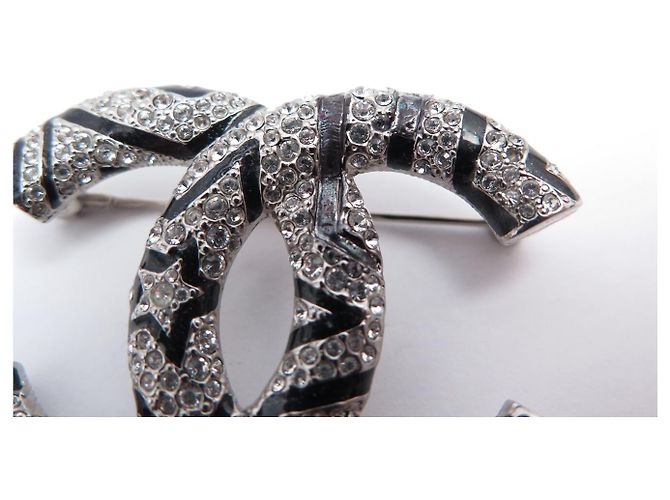 NEUER CHANEL LOGO CC STERN STRASS SILBERFARBENES METALL SILVER STEEL BROSCHE - Ansicht 11
