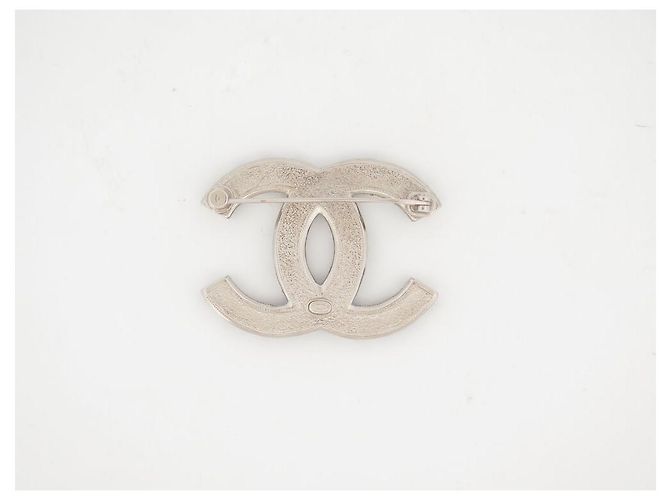 NEUER CHANEL LOGO CC STERN STRASS SILBERFARBENES METALL SILVER STEEL BROSCHE - Ansicht 2