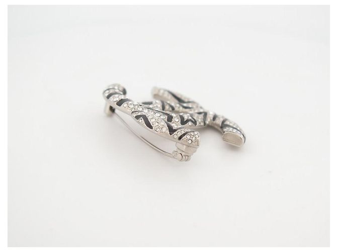 NEUER CHANEL LOGO CC STERN STRASS SILBERFARBENES METALL SILVER STEEL BROSCHE - Ansicht 3