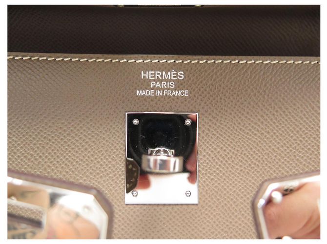 Hermès HERMES KELLY 35 SELLIER EPSOM LEDER TAUPE HANDTASCHE MIT SCHULTERRIEMEN - Ansicht 13