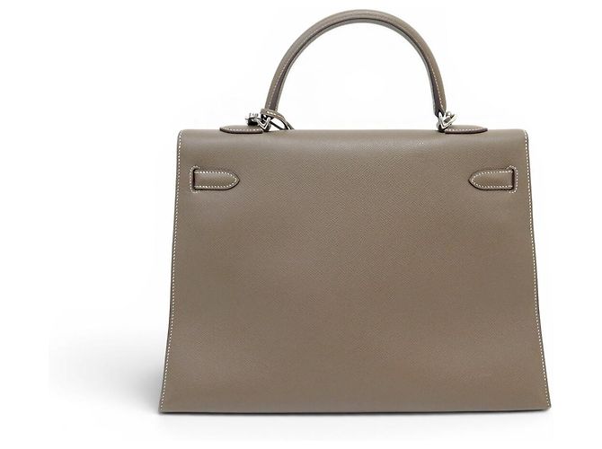 Hermès HERMES KELLY 35 SELLIER EPSOM LEDER TAUPE HANDTASCHE MIT SCHULTERRIEMEN - Ansicht 2