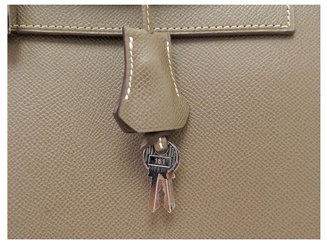 Hermès HERMES KELLY 35 SELLIER EPSOM LEDER TAUPE HANDTASCHE MIT SCHULTERRIEMEN - Ansicht 3