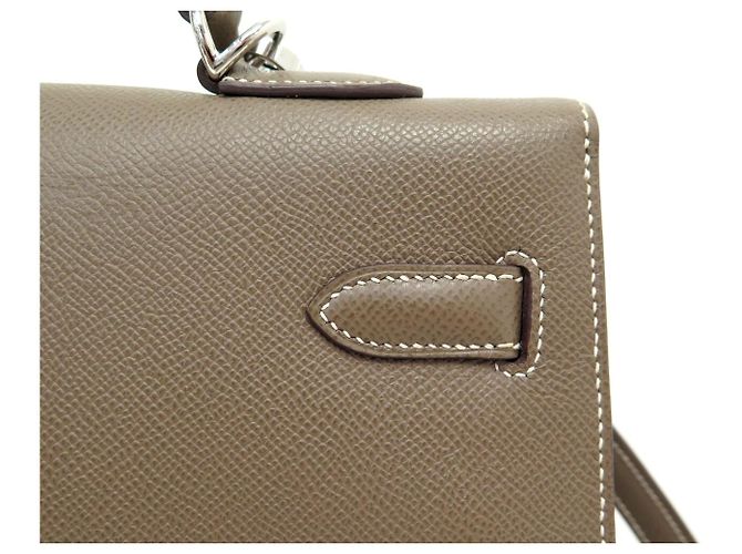 Hermès HERMES KELLY 35 SELLIER EPSOM LEDER TAUPE HANDTASCHE MIT SCHULTERRIEMEN - Ansicht 5