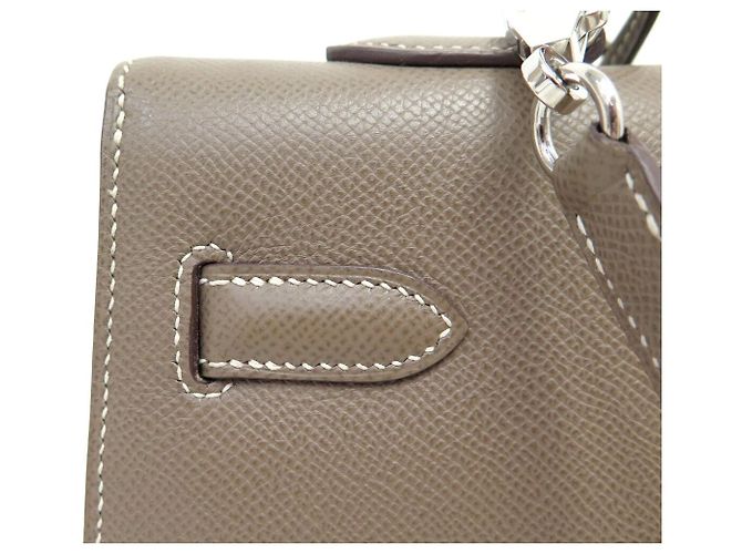 Hermès HERMES KELLY 35 SELLIER EPSOM LEDER TAUPE HANDTASCHE MIT SCHULTERRIEMEN - Ansicht 6