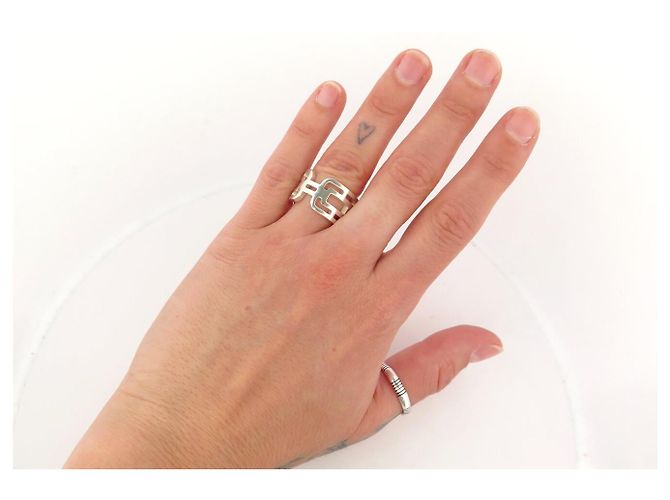 Hermès HERMES ARCANE GM RING GRÖSSE 53 AUS 925 STERLING SILBER 10.2GR + SILVER RING ETUI - Ansicht 12