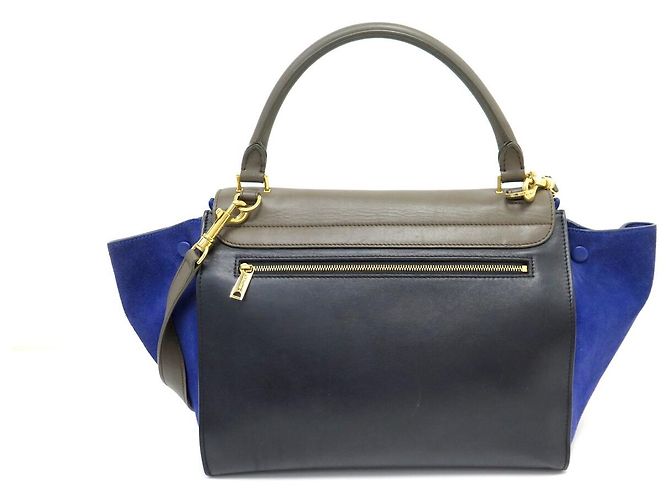 Céline BOLSA CELINE TRAPEZE MEDIUM 169543 EM COURO E CAMURÇA COM ALÇA - vista 2
