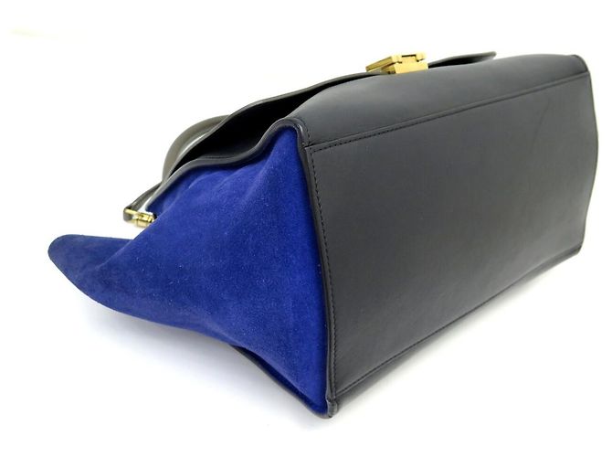 Céline BOLSA CELINE TRAPEZE MEDIUM 169543 EM COURO E CAMURÇA COM ALÇA - vista 3