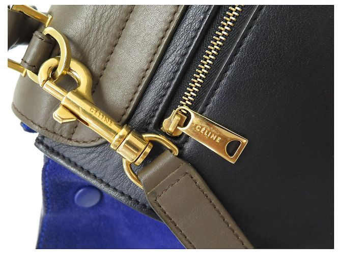 Céline BOLSA CELINE TRAPEZE MEDIUM 169543 EM COURO E CAMURÇA COM ALÇA - vista 5