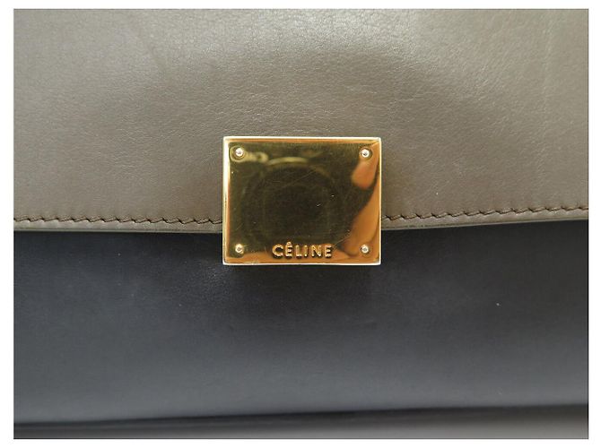 Céline BOLSA CELINE TRAPEZE MEDIUM 169543 EM COURO E CAMURÇA COM ALÇA - vista 6