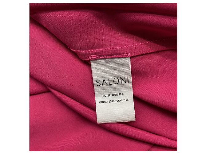 Autre Marque Vestido de chiffon Saloni Jacqui B com cinto em seda bordô Vermelho Bordeaux - vista 6