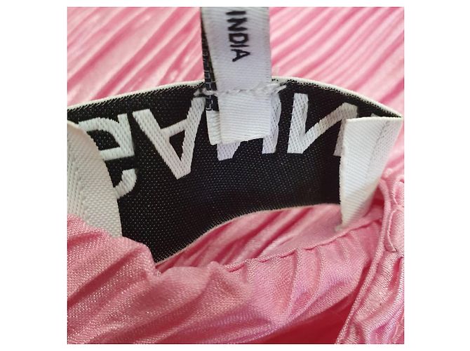Ganni Falten Mini-Kleid mit Bindegürtel aus rosa Polyester Pink - Ansicht 8