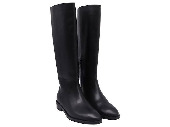 Stivali alti con zip in pelle nera Stuart Weitzman Nero - vista 3