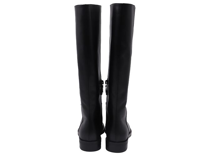 Stivali alti con zip in pelle nera Stuart Weitzman Nero - vista 4