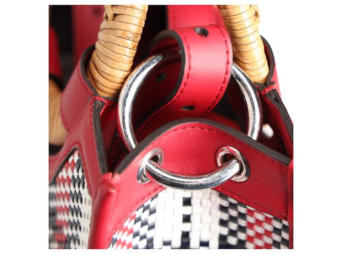 Borsa shopper Fendi Runaway Plaid in tela rossa Rosso - vista 11