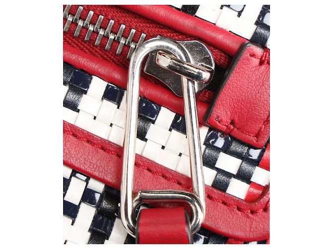 Borsa shopper Fendi Runaway Plaid in tela rossa Rosso - vista 12