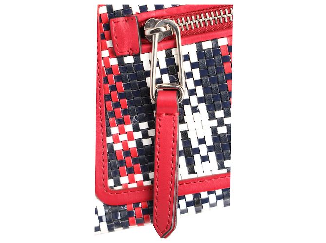 Borsa shopper Fendi Runaway Plaid in tela rossa Rosso - vista 13