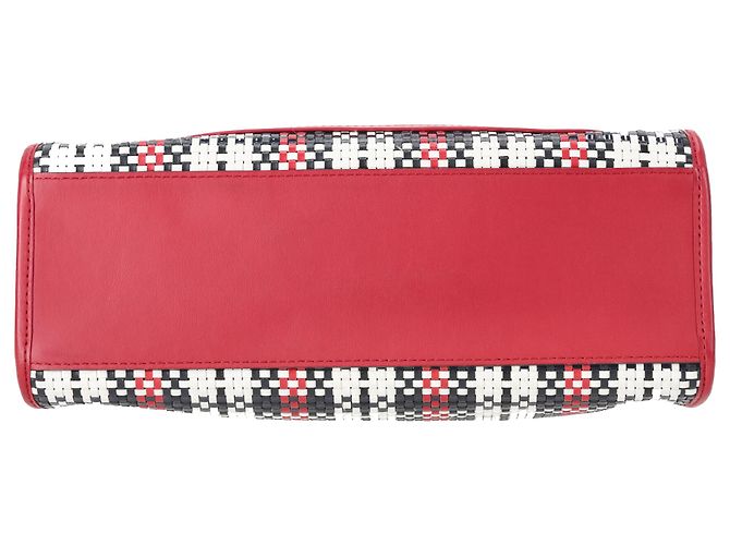 Borsa shopper Fendi Runaway Plaid in tela rossa Rosso - vista 5