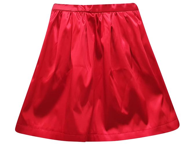 Mini gonna a trapezio MSGM in acetato rosso - vista 2