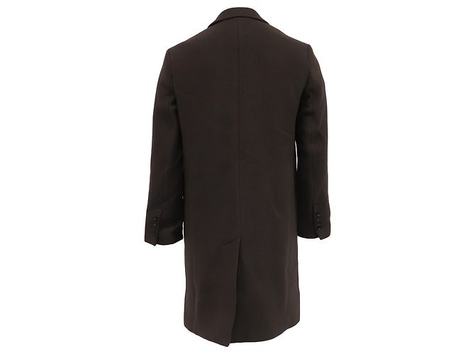 AMI Paris Single-Breasted Coat in Brown Virgin Wool  Red - view 4