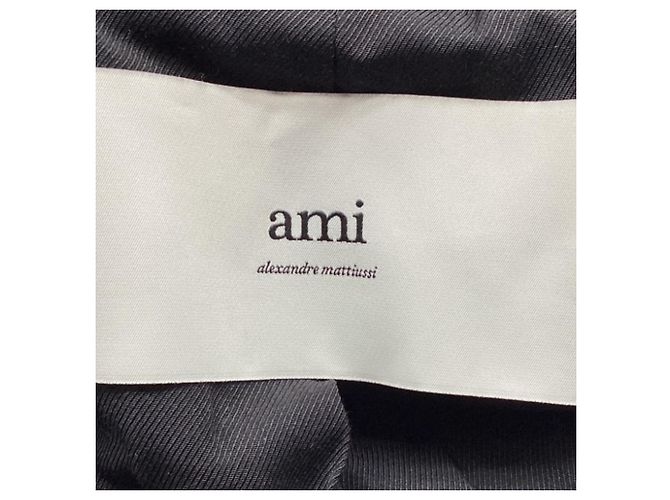 AMI Paris Single-Breasted Coat in Brown Virgin Wool  Red - view 5