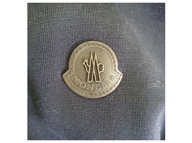 Moncler Padded Zip-Up Cardigan in Navy Blue Polyamide - view 7