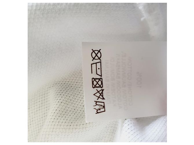 Polo Brunello Cucinelli con dettagli a righe in cotone bianco Crudo - vista 10
