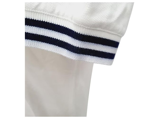 Polo Brunello Cucinelli con dettagli a righe in cotone bianco Crudo - vista 4