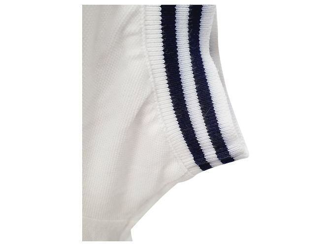 Polo Brunello Cucinelli con dettagli a righe in cotone bianco Crudo - vista 5