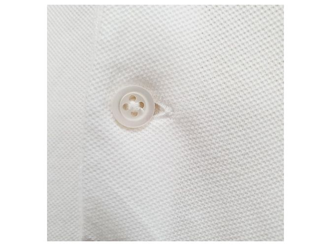 Polo Brunello Cucinelli con dettagli a righe in cotone bianco Crudo - vista 6