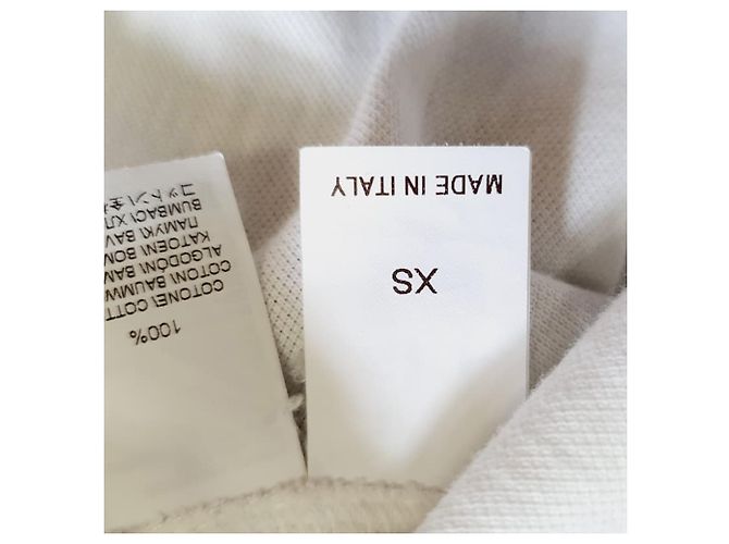 Polo Brunello Cucinelli con dettagli a righe in cotone bianco Crudo - vista 8