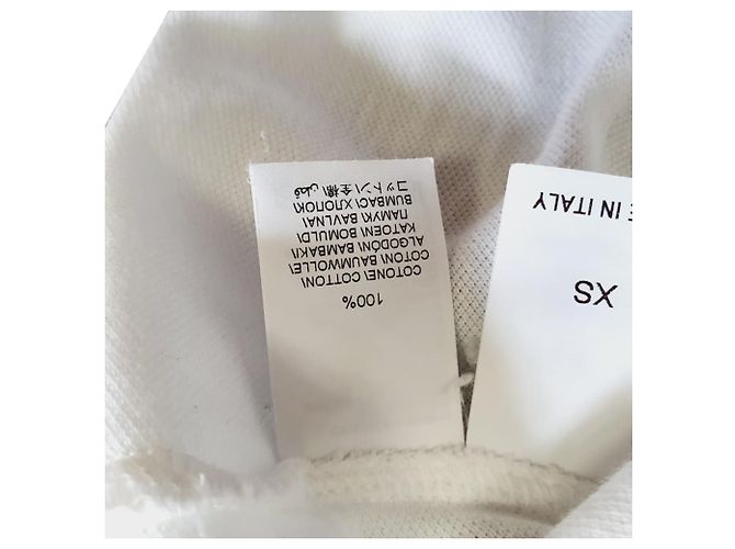 Polo Brunello Cucinelli con dettagli a righe in cotone bianco Crudo - vista 9
