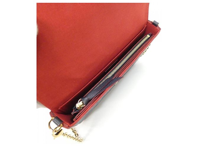 Pochette Felicie Monogram Empreinte Louis Vuitton M64099 Borsa a Spalla Rosso - vista 8