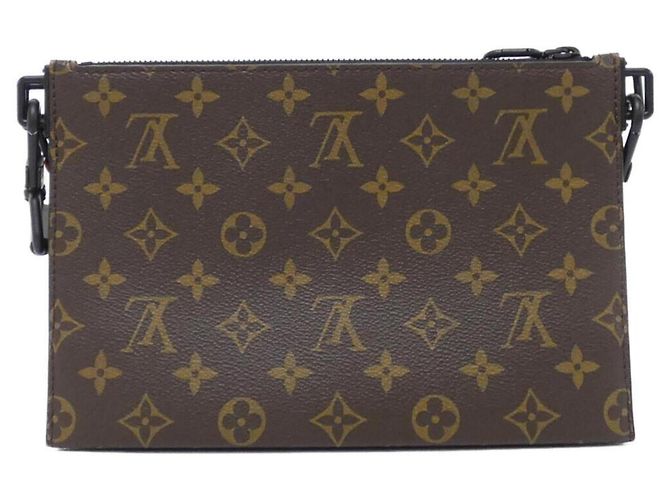 Borsa Pouch Trio Monogram in pelle Taurillon Louis Vuitton M59681 Nero - vista 2