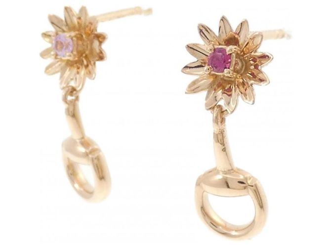 Orecchini Gucci in oro rosa 18K con rubini e zaffiri - vista 2