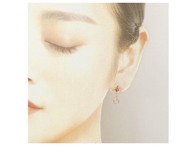 Orecchini Gucci in oro rosa 18K con rubini e zaffiri - vista 4