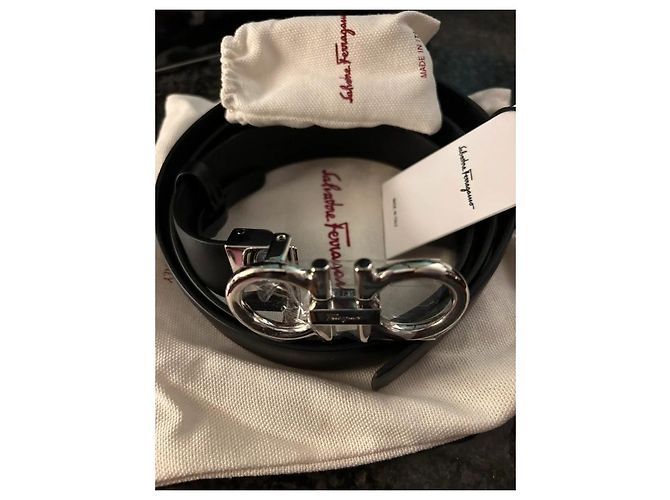 Salvatore Ferragamo Gancini Ledergürtel Schwarz - Ansicht 2
