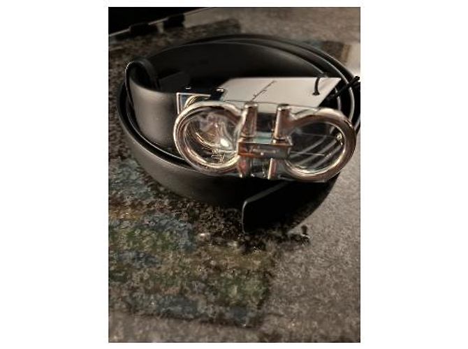 Salvatore Ferragamo Gancini Ledergürtel Schwarz - Ansicht 9