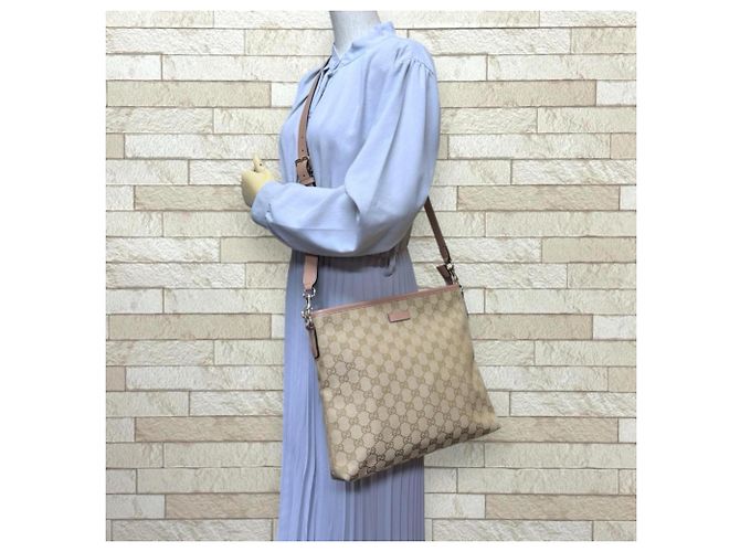 Borsa a Spalla Gucci GG Canvas Beige - vista 2