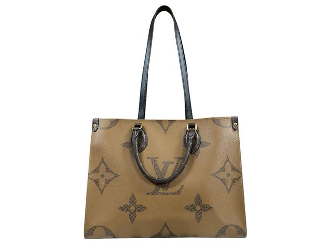 Borsa Tote Louis Vuitton OnTheGo MM Monogram Giant Marrone - vista 3