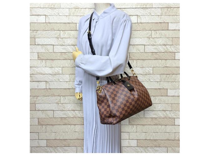 Borsa a Spalla Louis Vuitton Odeon Tote MM Damier Marrone - vista 2