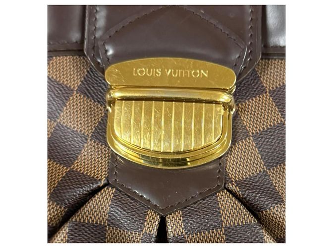 Borsa a tracolla Louis Vuitton Sistina GM Damier Marrone - vista 17