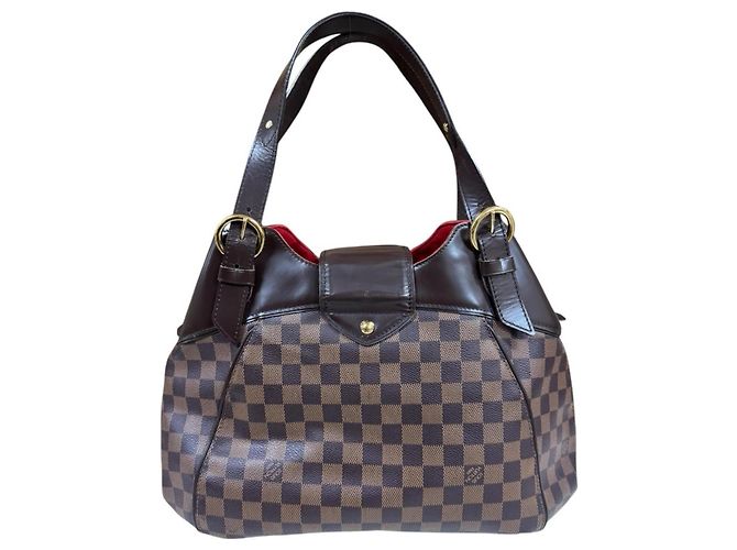 Borsa a tracolla Louis Vuitton Sistina GM Damier Marrone - vista 3