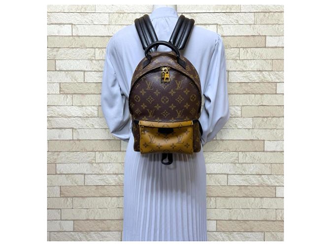 Zaino Louis Vuitton Palm Springs PM Monogram Reverse Marrone - vista 2
