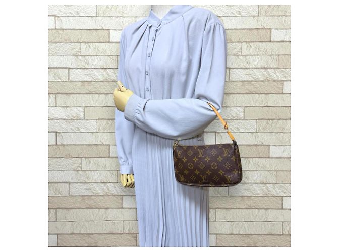 Borsa Louis Vuitton Pochette Accessoires Marrone - vista 2